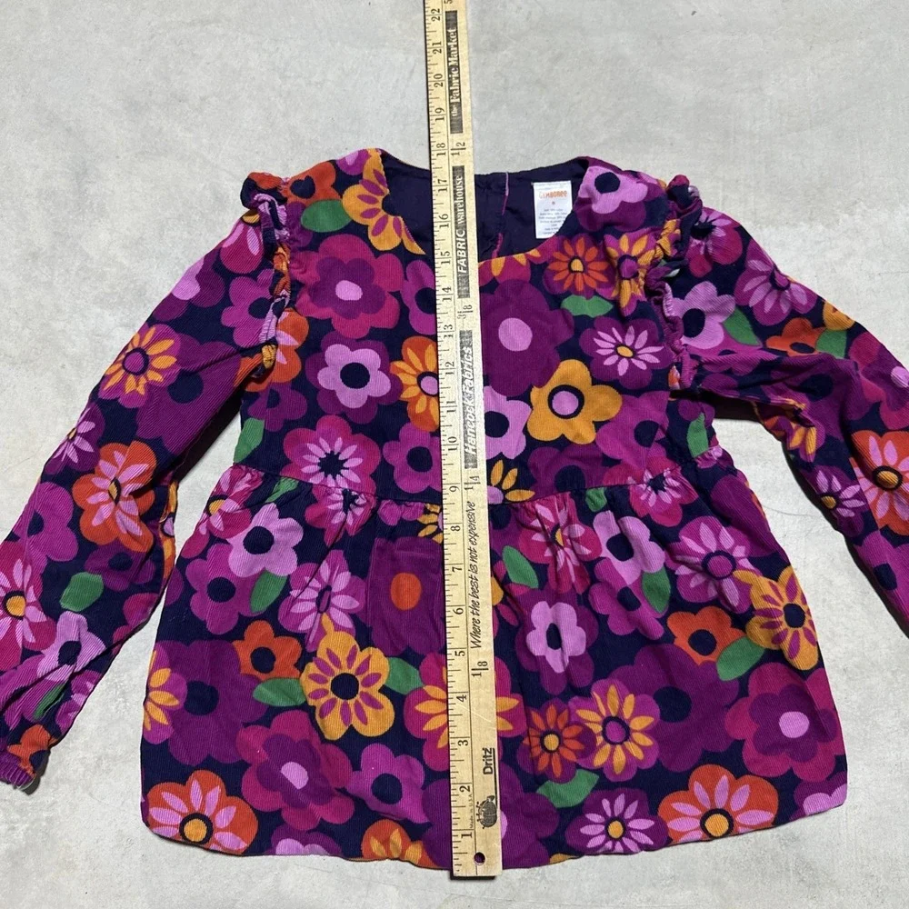 Girl's SZ 8 Gymboree Purple Daisy Floral Corduroy Shirt Long Sleeve Fall Winter